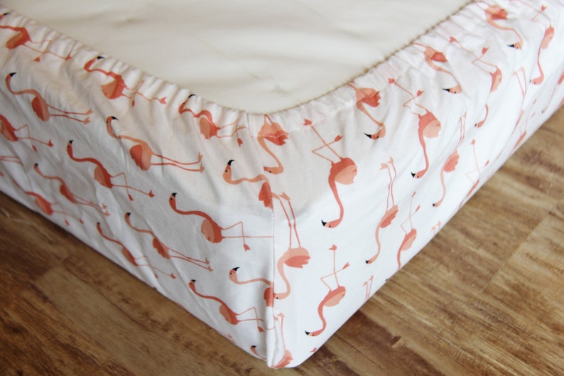 Baby Girl Crib Flamingo Theme. Flamingo Bedding Coral Crib Sheet