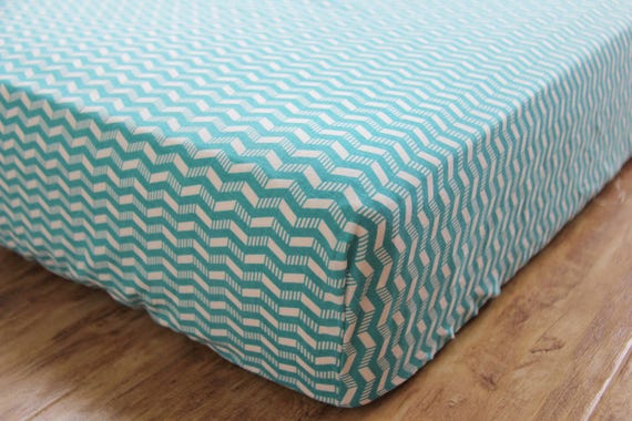 Turquoise Crib Sheet For Baby Boy Or Baby Girl Aqua Baby Etsy