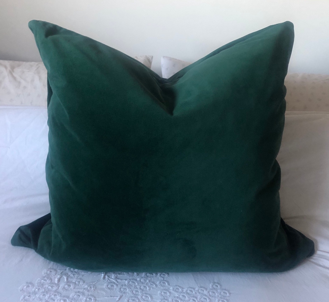 Dark Green Velvet Cushion Cover, Emerald Green Pillows, Eclectic Home
