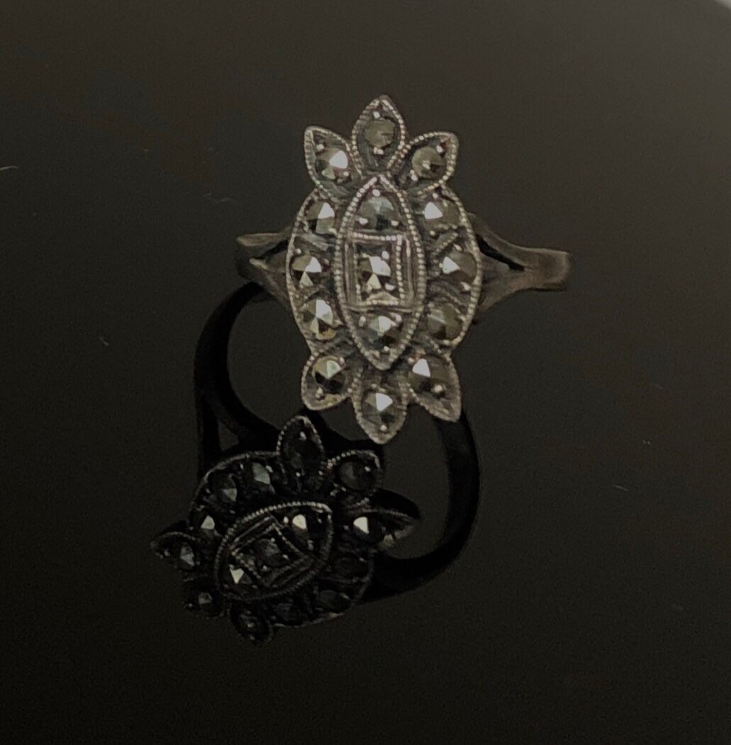 正式的 Art Jewellery Antique - Ring Silver Sterling Deco 13号～