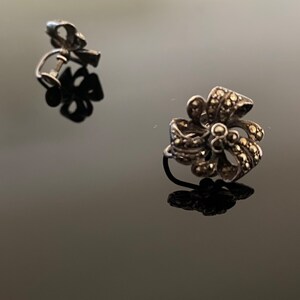 Antique earrings, sterling silver stud earrings, art deco bridal jewellery, 25th wedding anniversary gift, stocking stuffers for women