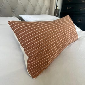 Terrakotta-Bolster-Kissenbezug, oranger extra großer Lendenkissenbezug, Kissenbezug in Gebrannte Orange
