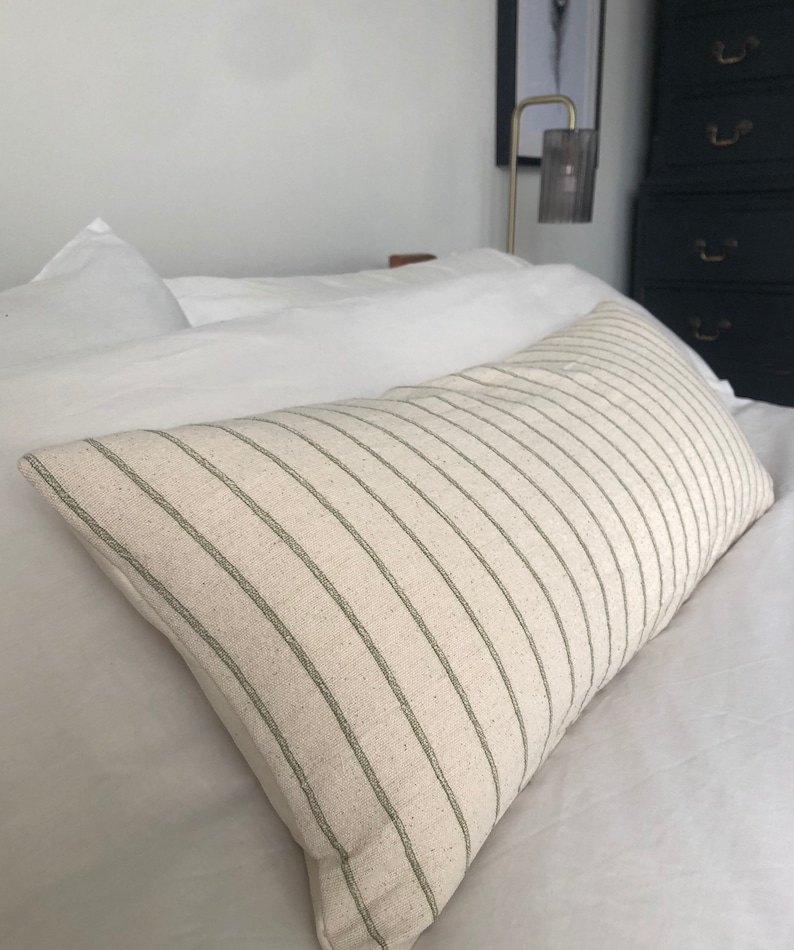 Long Bolster Pillow Cover Sage Green Cushion Cover Neutral Etsy