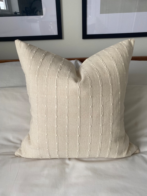 Neutral Textured Pillow Cover Cream Cushions Bohemian Home Decor Large Cushion Covers Oblong Cushion Cover Etsy UK