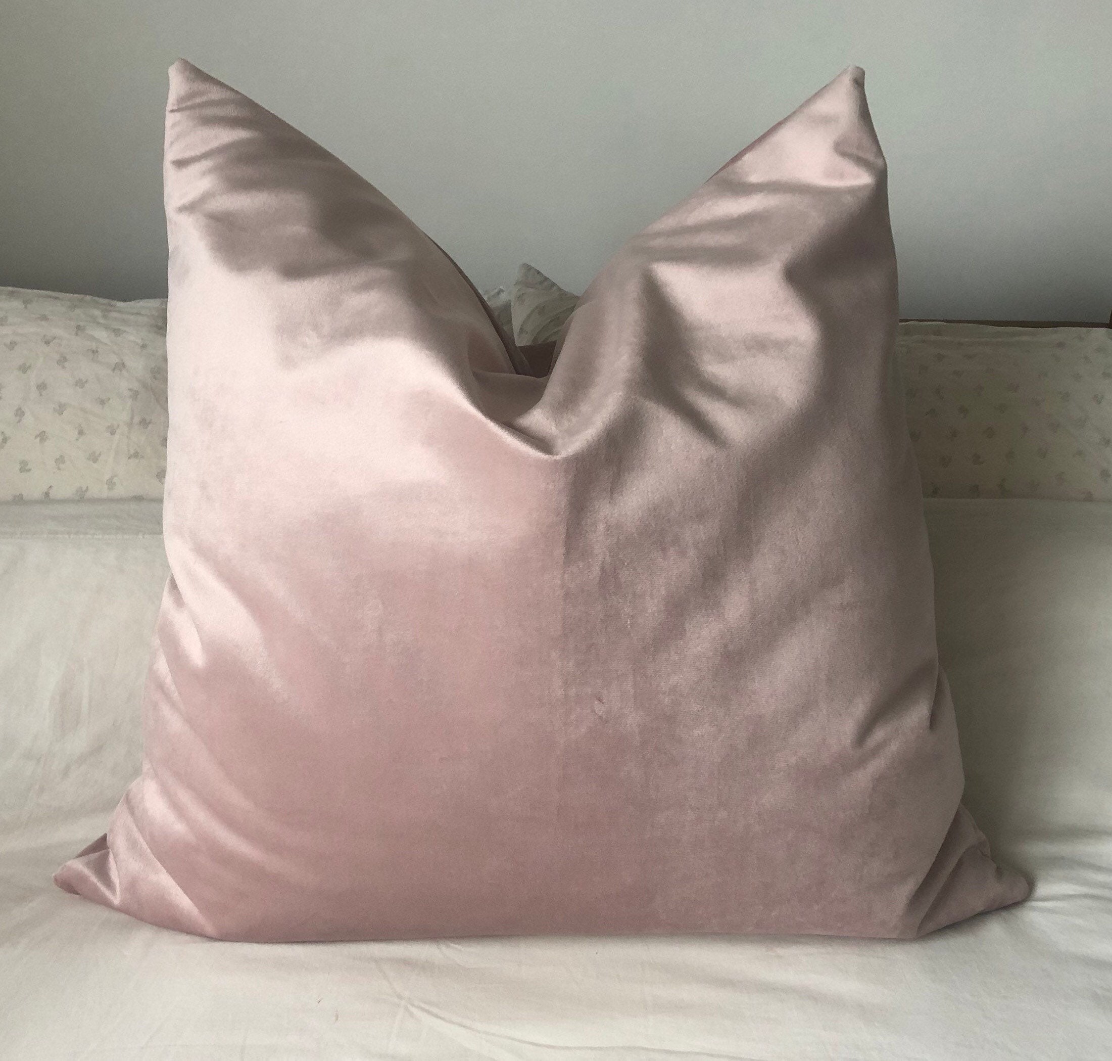 Blush pink velvet cushion cover decorative cushions boho Etsy