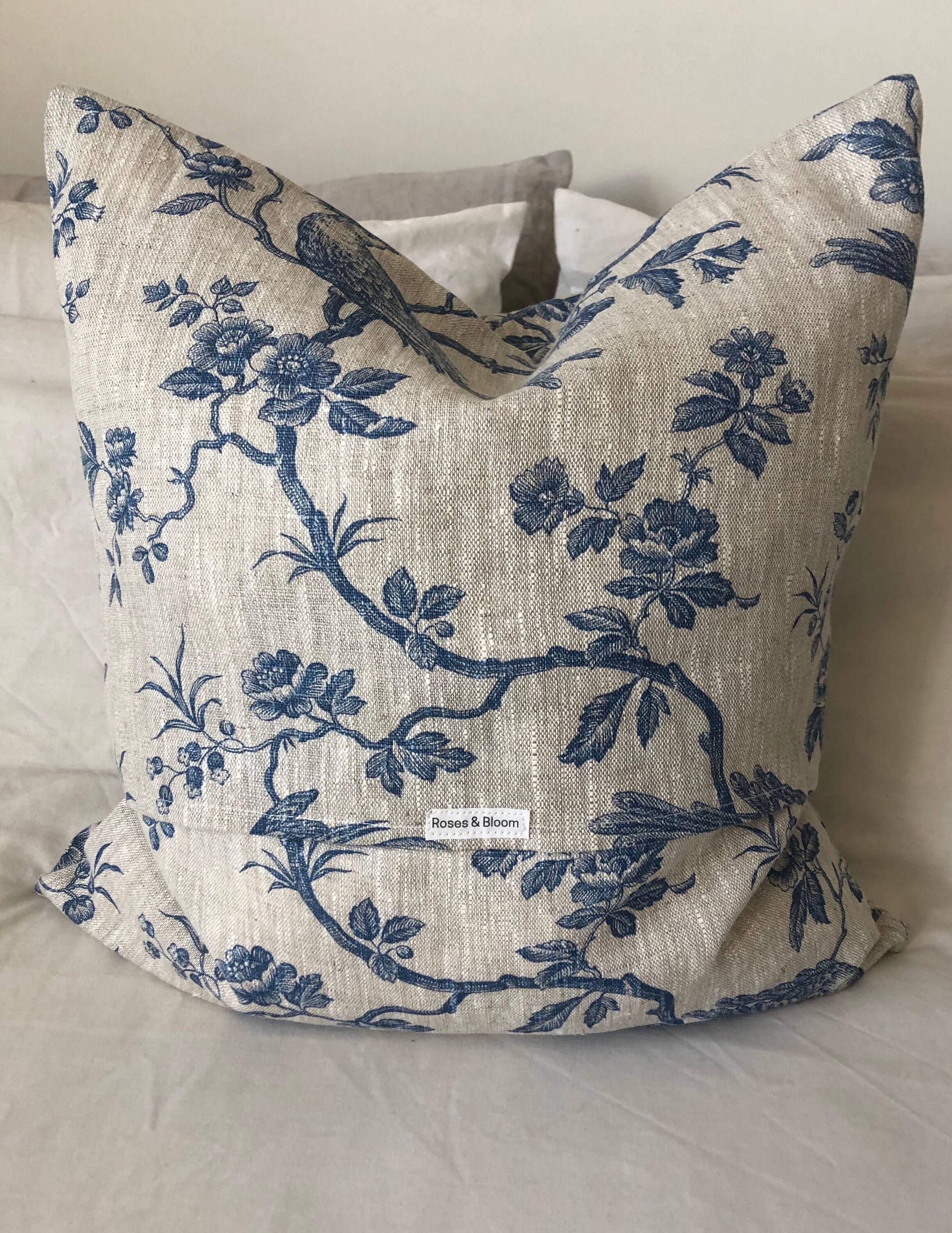 French Country Pillow Covers Vintage Linen Bedding Blue Etsy UK