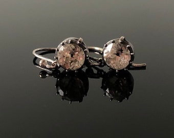 Georgian Paste Earrings: Antique Silver Diamanté Jewelry