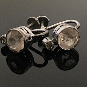 Antique earrings, sterling silver stud earrings, art deco bridal jewellery, 25th wedding anniversary gift, stocking stuffers for women