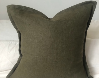 green linen cushion