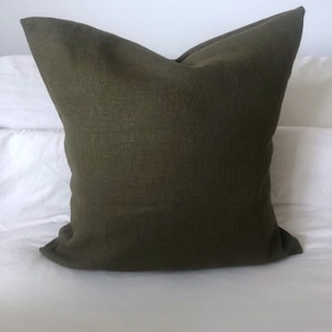 Khaki green pillow cover, olive green cushion cover, muted moss throw pillows, contemporary home decor