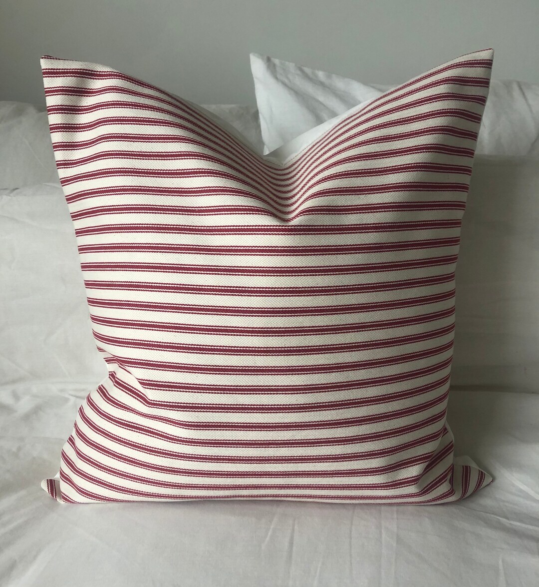 Red Stripe Cushion Cover Nautical Home Decor French Vintage Etsy