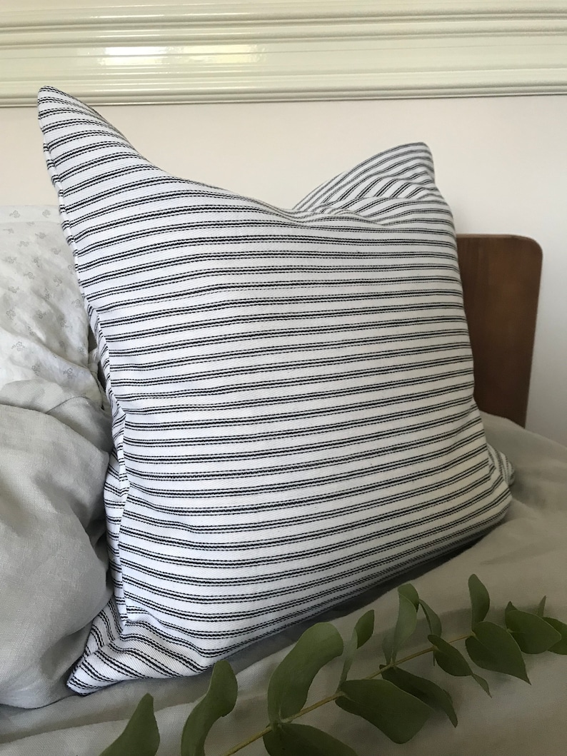 Striped Ticking Pillow Cover - Thumbnail 2