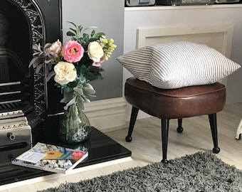 Funda de almohada de rayas con diseño de granja vintage francesa