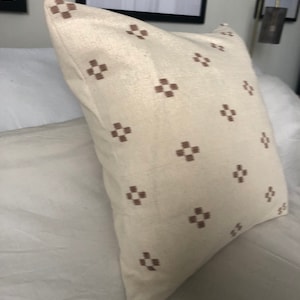 Hmong pillow cover, Beige cushion covers, batik cushion cover, sandy brown and ivory pillows, tan brown pillow cover, large pillows