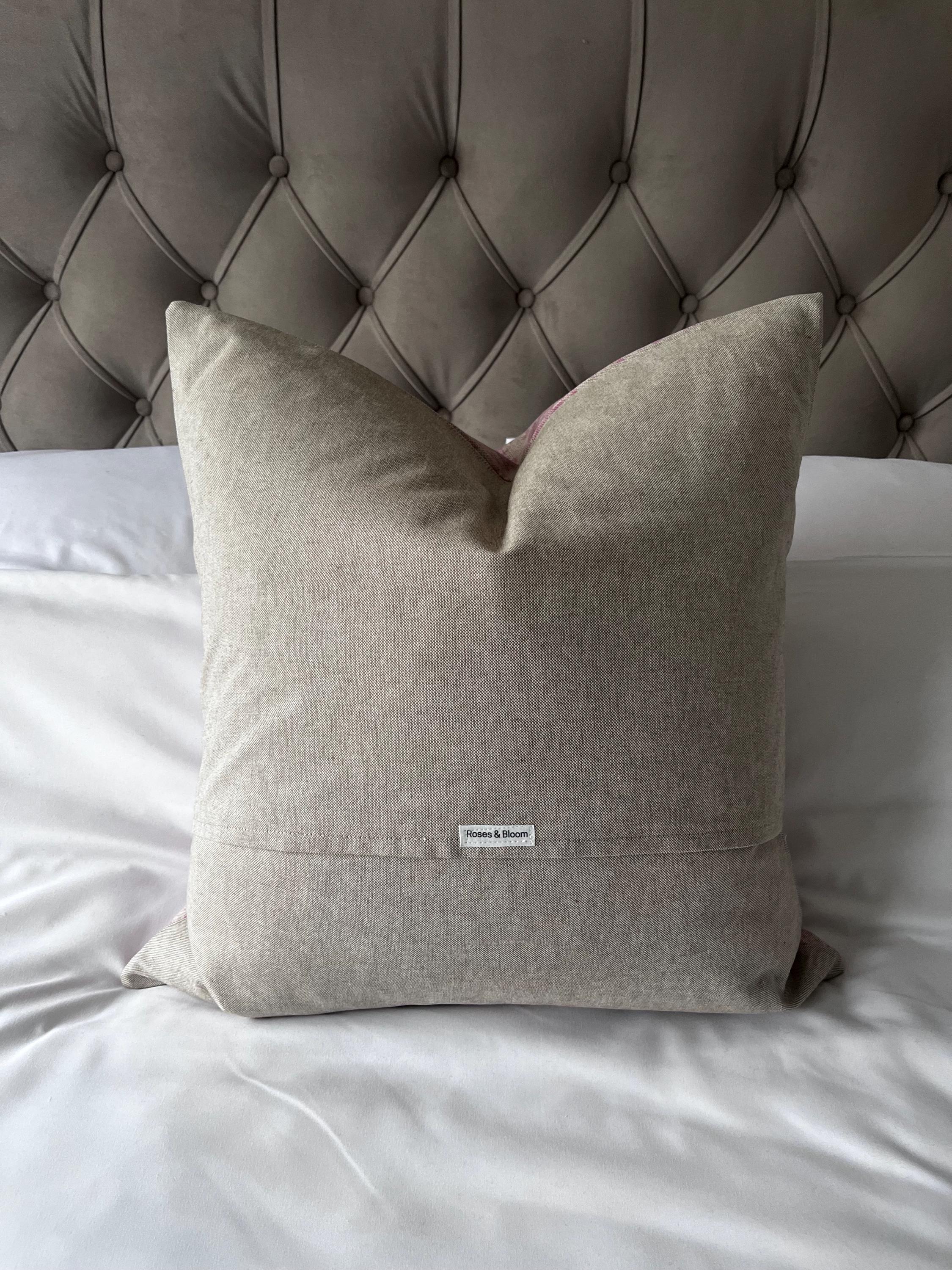 Fodera per cuscino in cotone con stampa floreale botanica marrone, 45 x 45 cm, cuscino decorativo di lusso scuro - Italia
