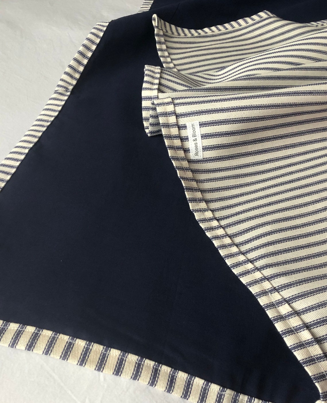 Navy Blue Throw Blanket French Farmhouse Ticking Stripe | Etsy UK