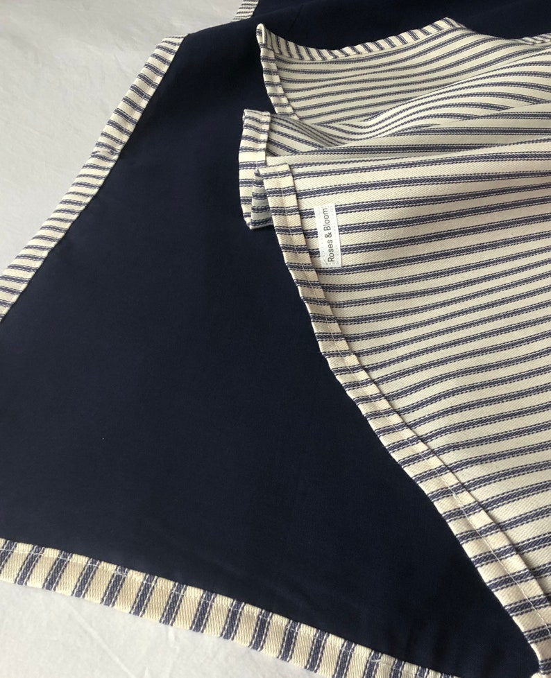 Navy Blue Throw Blanket French Farmhouse Ticking Stripe - Etsy UK