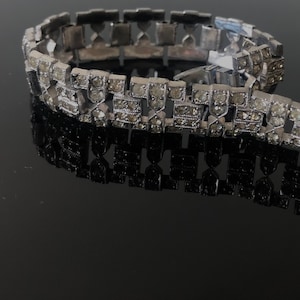 Antique jewellery, Art Deco wedding bracelet, 1920s paste bracelet, Birthday gift for girlfriend