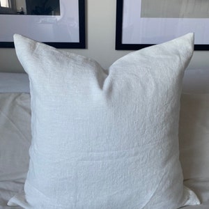 Off White linen cushion covers, white French linen pillow cover, minimal home decor, throw scatter sham, extra large pillows