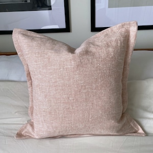 French farmhouse cushion covers, blush pink linen pillows, vintage home decor, living room decor
