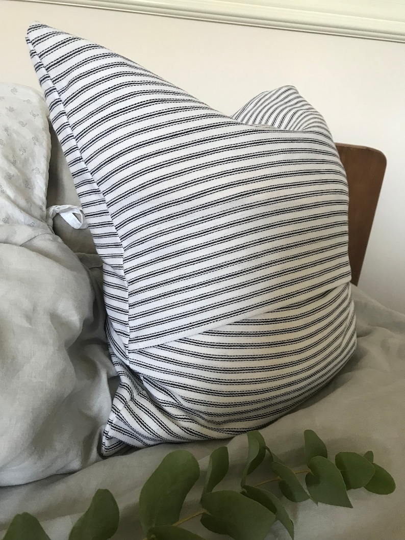 Striped Ticking Pillow Cover
