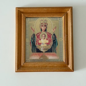 Vintage Russian Orthodox Icon of the Mother of God &quot;The Healer&quot; | Virgin Mary & Christ Icon | Christian Home Altar Decor