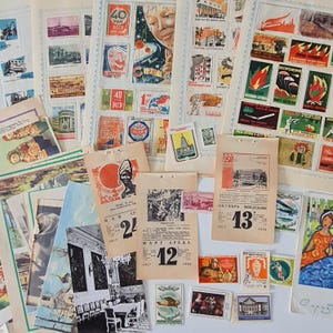 Lot of Soviet vintage paper products, Soviet memorabilia, unique items from the USSR, vintage gifts, mystery box