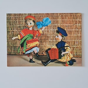 Soviet vintage postcard, Russian post card 1968, Blank greeting card, USSR Birthday postcard