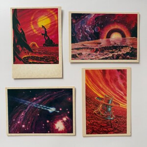 ONE Soviet cosmos postcard, Cosmonaut, Space card, Space rocket, lunar rover, USSR postcard