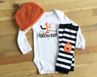 Baby Boys 1st Halloween Outfit,Baby First Halloween Costume, Halloween Outfit For Boys, Newborn Halloween Costume, Boys Pumpkin Outfit