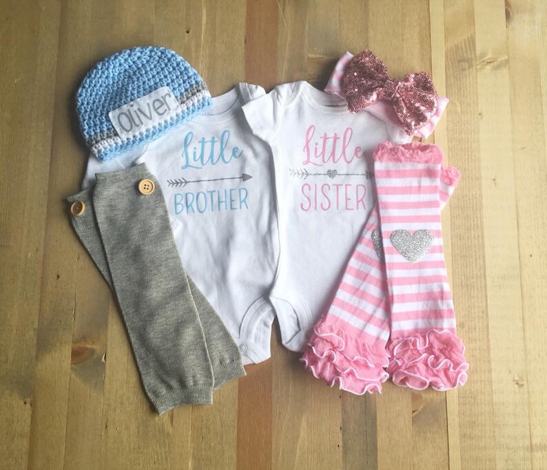 Twins Personalized Coming Home Outfits Newborn Boy Girl Etsy