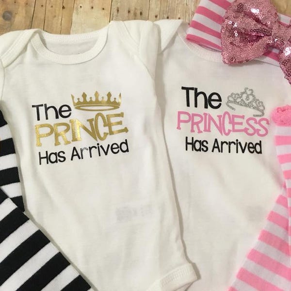 Twins Take Me Home Outfit, Boy/Girl Twins, Prince Princess Has Arrived Newborn Twins Coming Home Outfit, Twins Hospital Outfit, Baby Clothes