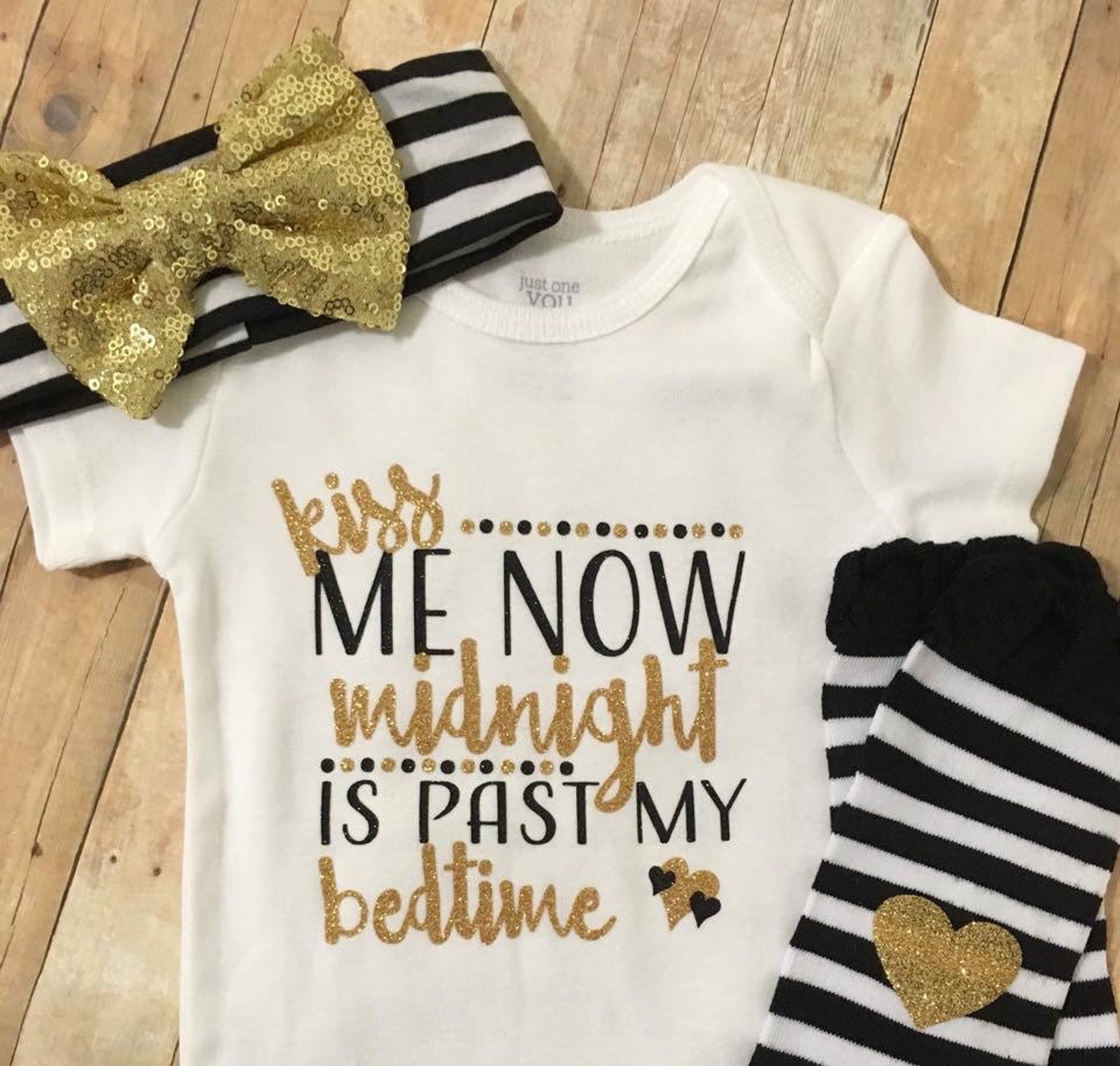 Baby Girls New Years Eve Outfit Kiss Me Before Midnight Etsy