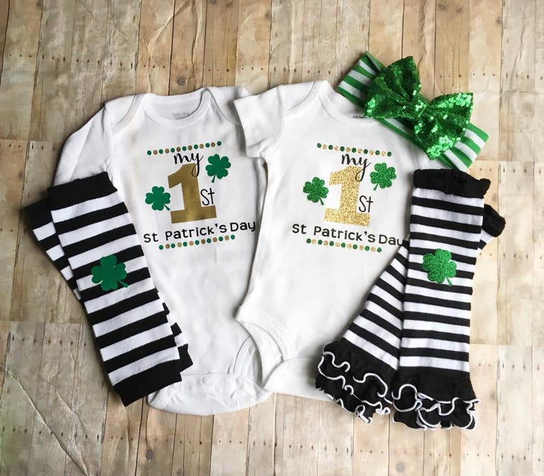 Twins Outfit Set Newborn Twins Bodysuit Twins St Patrick/'s Day Outfit BoyGirl Twins Twins St Paddy/'s Day Outfits 1st St Patrick/'s Day