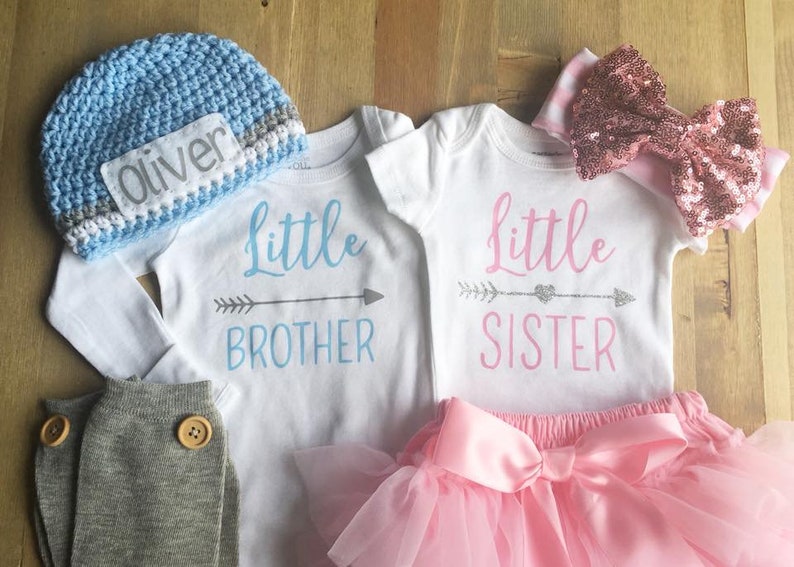 Twins Personalized Coming Home Outfits Newborn Boy Girl Etsy