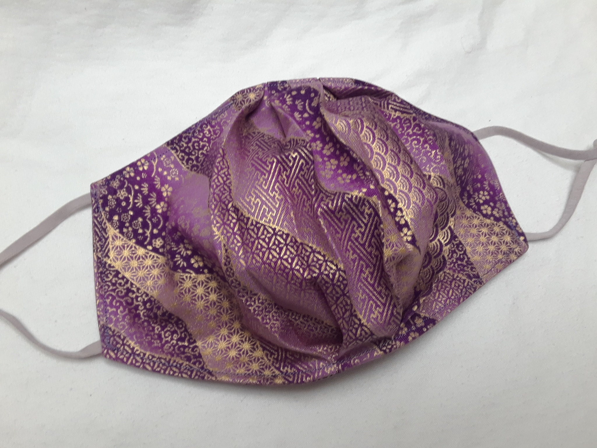 Set of 3 Cotton Face Masks Pleated Reversible Reusable Etsy