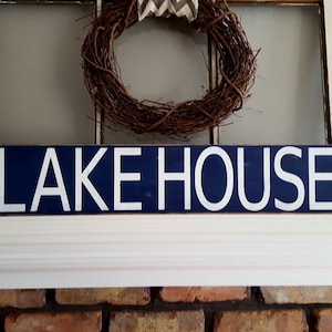 Lakehouse Sign Rustic Reclaimed Wood Lake Decor Lake House Sign Custom Hand Painted Wood Sign Country Lake Sign Lakehouse Decor Wall Art image 1