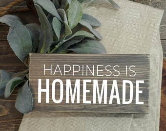 Happiness Is Homemade| Rustic Wood Sign| Wood Signs For Home Décor| Farmhouse Style Sign| Reclaimed Home Décor| Kitchen Sign| Kitchen Décor