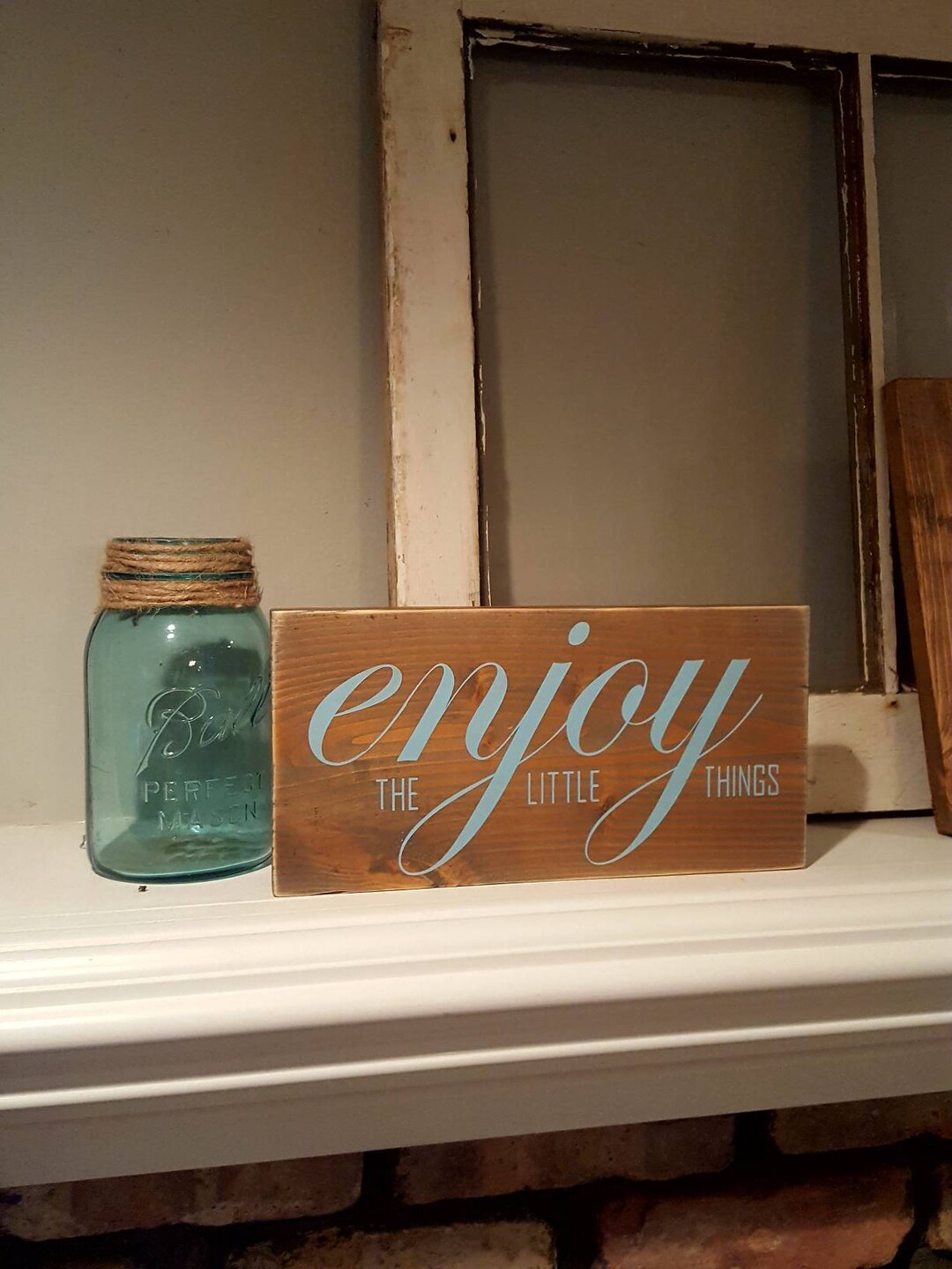Rustic Enjoy Sign Rustic Reclaimed Wood Sign: Hand Painted Turquoise 'enjoy the Little ...