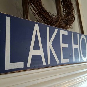 Lakehouse Sign Rustic Reclaimed Wood Lake Decor Lake House Sign Custom Hand Painted Wood Sign Country Lake Sign Lakehouse Decor Wall Art image 2