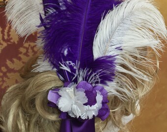 Feather & Silk Ribbon Hair Accessory