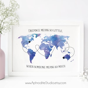 Best friend long distance print -  Moving away gift - Graduation gift moving - Long distance relationship gift - Long distance friend gift