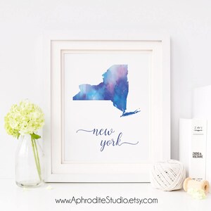 Impression numérique de New York New York affiche imprimable Affiche aquarelle de New York New York art print aquarelle Travel Decor Cadeau pour les amoureux des voyages