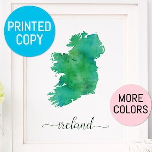 Ireland print - Ireland watercolor print - Ireland map print - Gift for travel lover - Ireland art print Ireland keepsake Ireland honeymoon