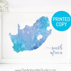 South Africa print - South Africa map print - South Africa watercolor print - Travel Decor - South Africa honeymoon print South Africa trip