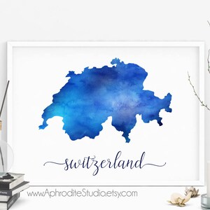 Switzerland printable poster - Switzerland watercolor poster - Switzerland art print - Travel Decor - Gift for travel lover - Digital print