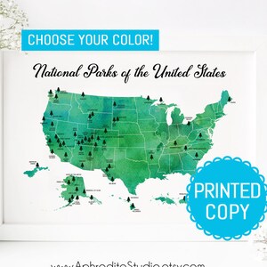 US national parks map print - USA national parks print - Personalized national parks map - Gift for hiker - Outdoor explorer gift Graduation