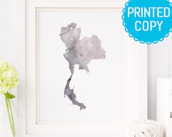 Thailand print - Thailand map print - Thailand watercolor print - Travel Decor print - Gift for travel lover - Thailand keepsake print map