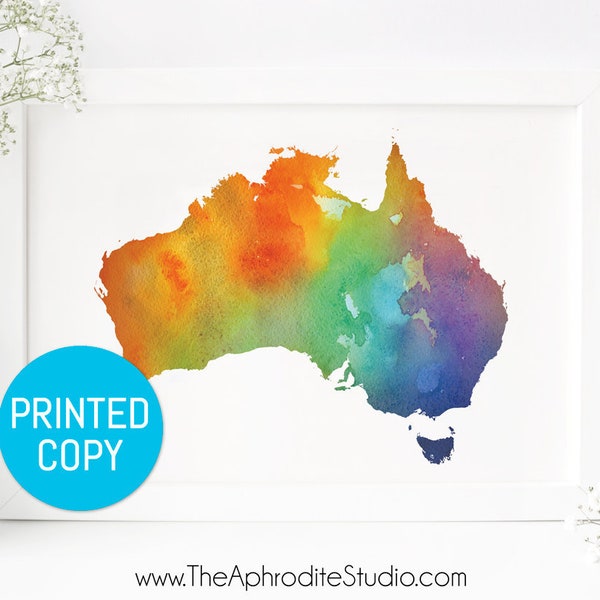 Australia Print - CHARITY - Australia Bushfire Charity - Australia map print - Australia watercolor print - Australia map gift Fire Support