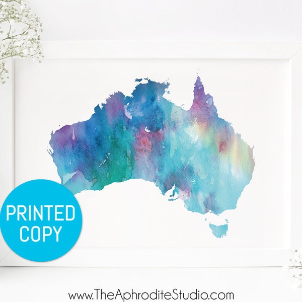 Australia Print - CHARITY - Australia Bushfire Charity - Australia map print - Australia watercolor print - Australia map gift Fire Support